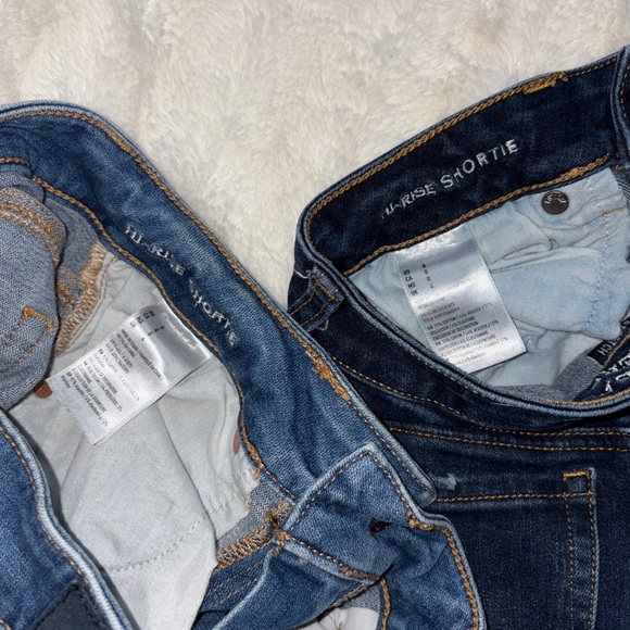 American Eagle Outfitters Distressed Jean Shorts - Light Blue and Dark Blue - Picture 4 of 7